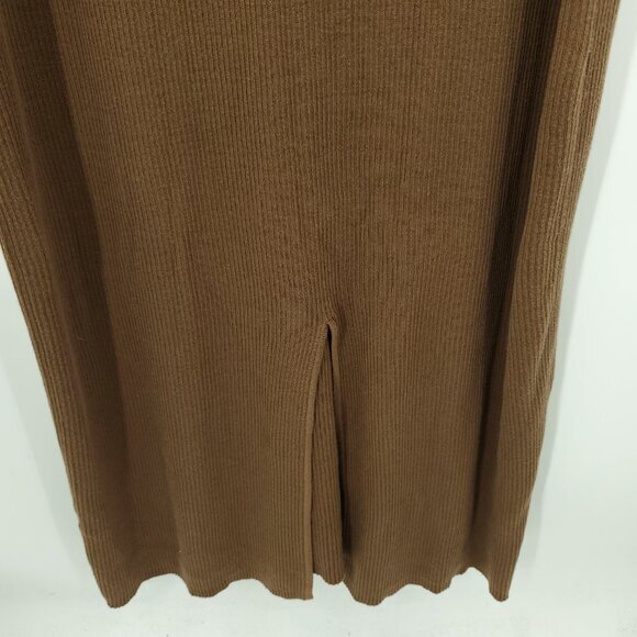 VTG Y2K metrostyle Ribbed Maxi Matching Tank Dress/Duster Sweater Set 1X Brown - Picture 15 of 16